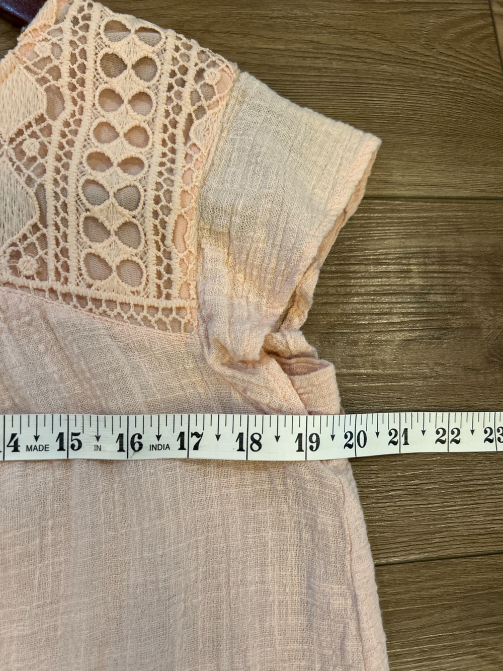 Reborn J Blush Crochet Lace Gauze Cotton Boho Blouse Size L - Picture 3 of 7